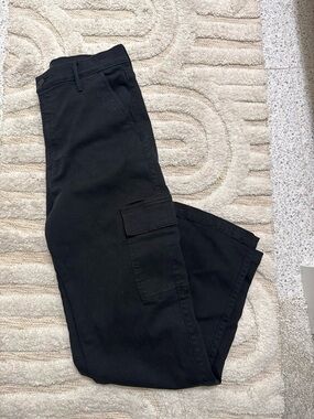 MOTHER Black Straight-Leg Cargo Jeans